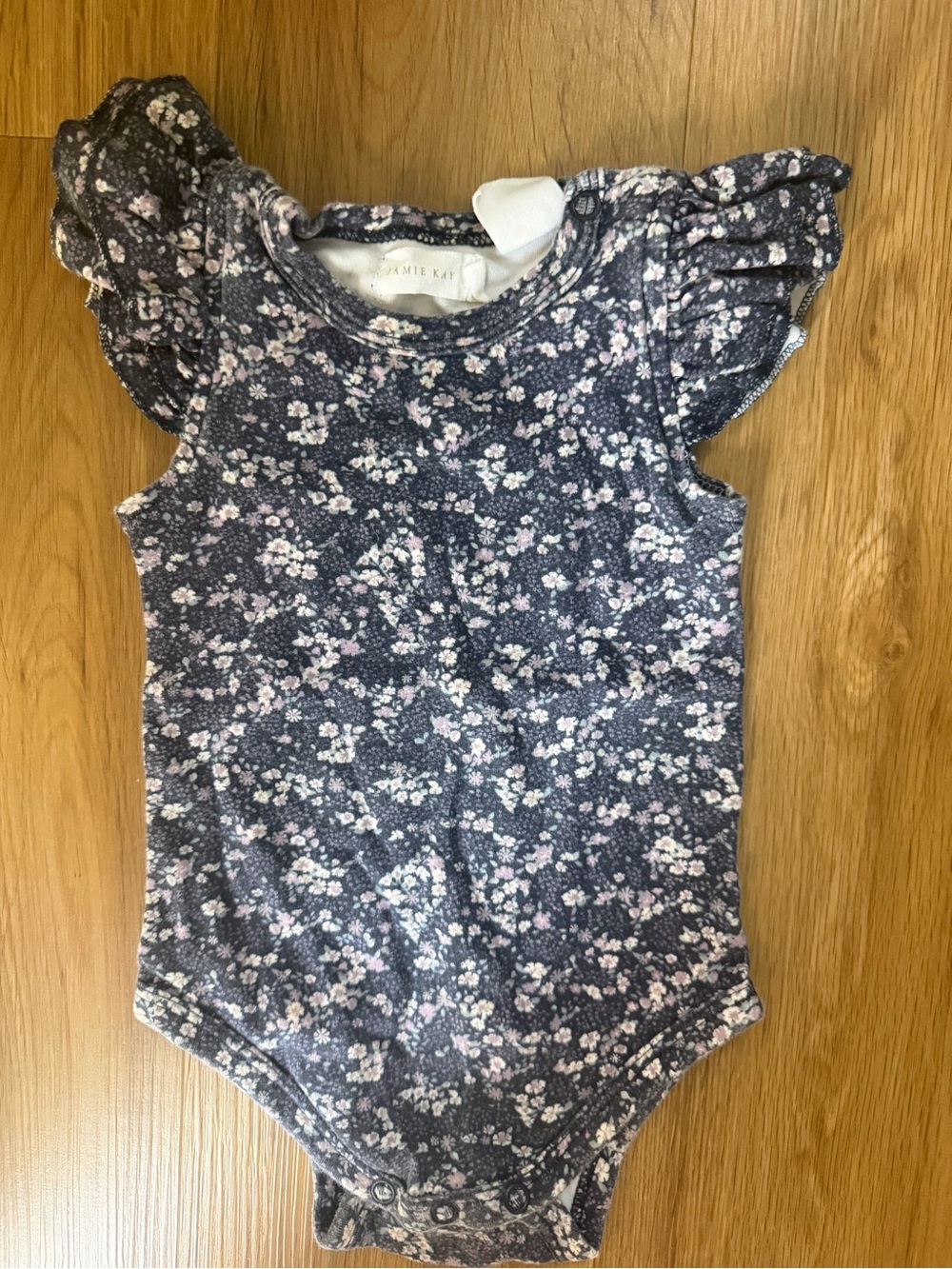 Jamie Kay Floral Flutter-Sleeve Baby Bodysuit